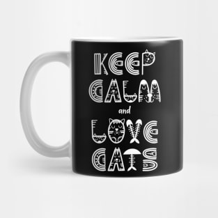 keep calme and love cats t-shirt Mug